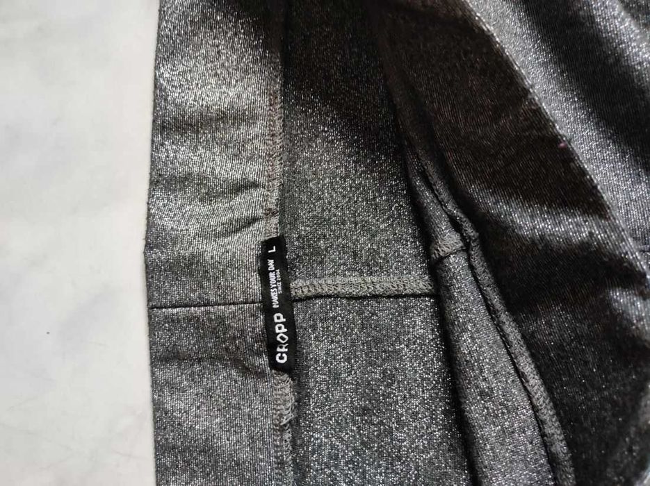 legginsy błyszczące metaliczne brokatowe połyskujące  z wysokim stanem