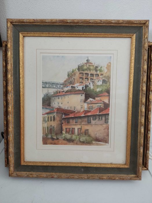 Vários Quadros/pinturas Rio/Riberia/Pontes Porto/Gaia