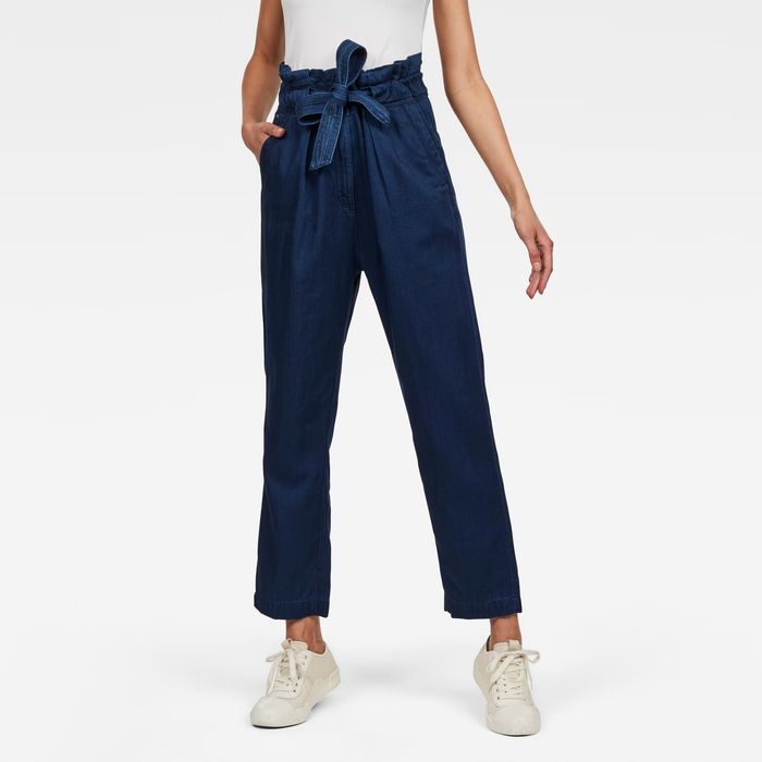 G-star raw granatowe spodnie chinos z wiązaniem w pasie 30/32 17ba