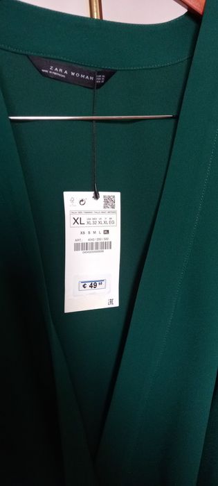 Blusa cruzada verde ZARA