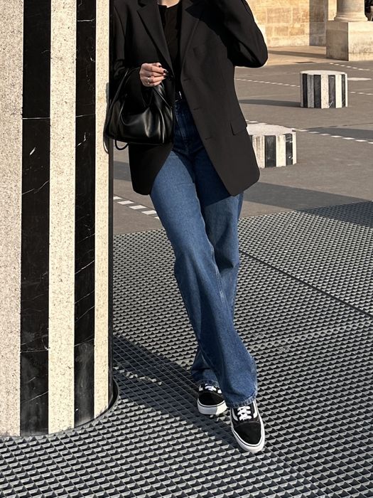 Сині джинси Zara, висока посадка, пряма штанина