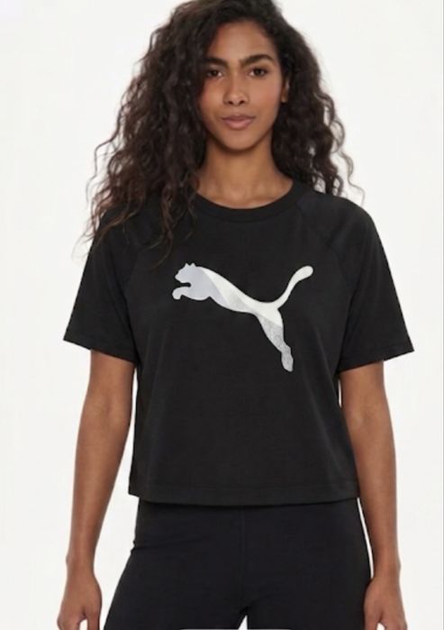 Футболка puma оригинал виксоза,пума женская черная спортивная футболка,puma жіноча чорна футболка з віскози