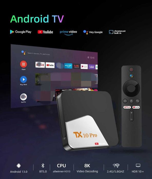 Streaming TV / Media Player Android 13 - 4K - Dual Wi-Fi - Bluetooth64740548395137120