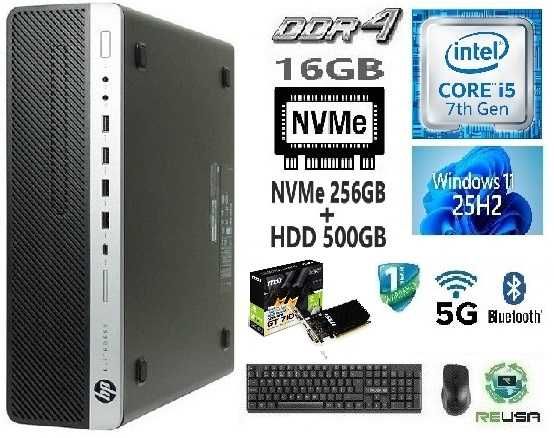 NF.87 Pç LowGamer 7ªG|i5-7400-3.5G|16G|NVMe256+HDD500|HDMI|GT710-2G|5G+BT|W11