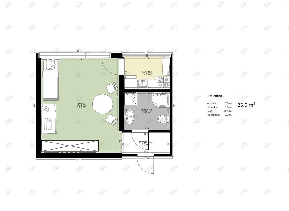 Rezerwacja/Jasne mieszkanie po generalnym remoncie | 26 m² | 2. piętro | 2. windy