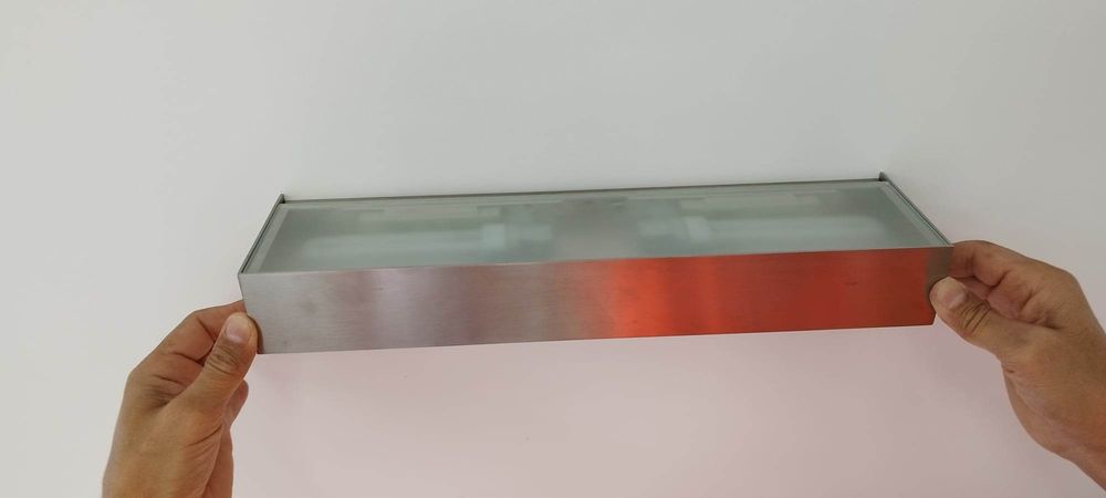 Candeeiro / Aplique aço inox e vidro para wc