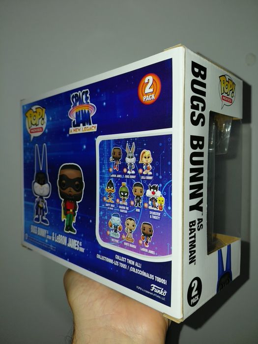 Funko Pop Movies Space Jam a New Legacy Bugs Bunny as Batman and LeBron James as Robin