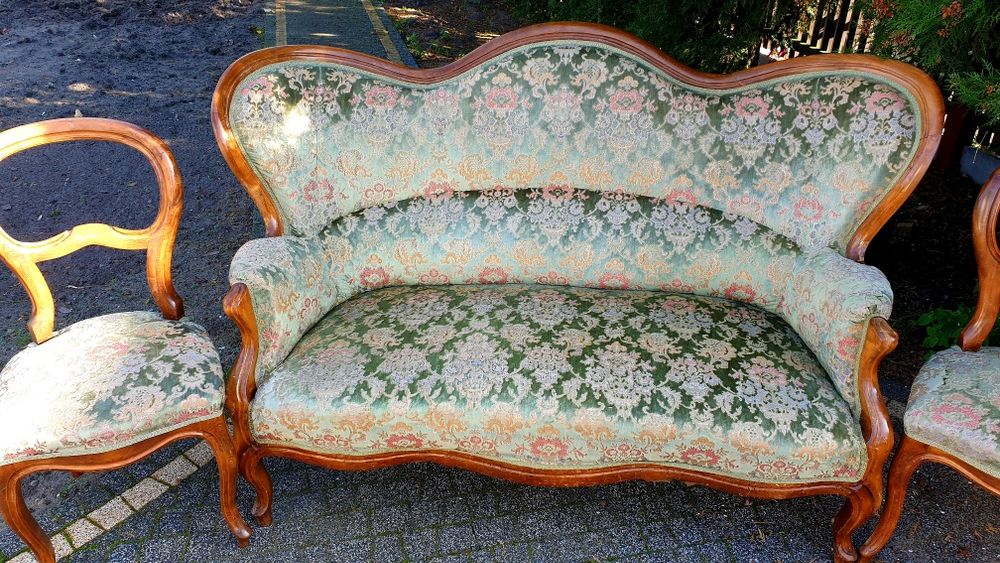 Zestaw sofa i4 krzesla piękny styl antyczny idealny do wiejskiego domu