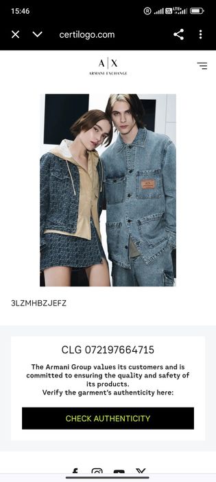 Oryginalna bluza Armani Exchange, rozmiar S