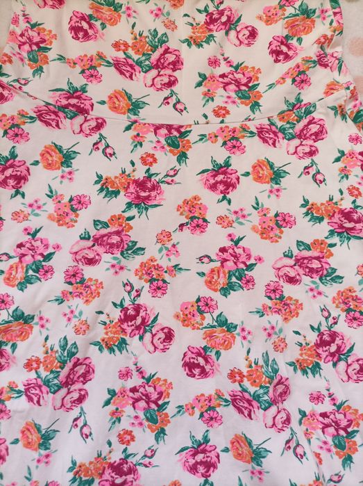 Sukienka damska letnia biała w kwiaty Terranova S