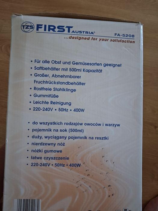 соковижималка First Austria FA-5208 400W