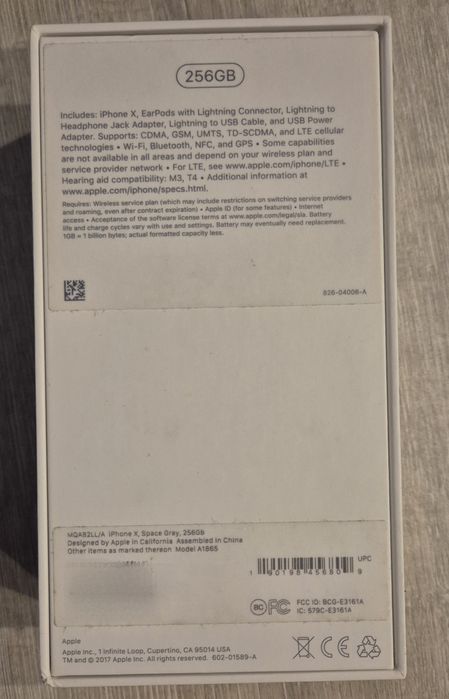 Iphone X 256 Gb Space Gray MQA82LL/A на запчастини, або на злом