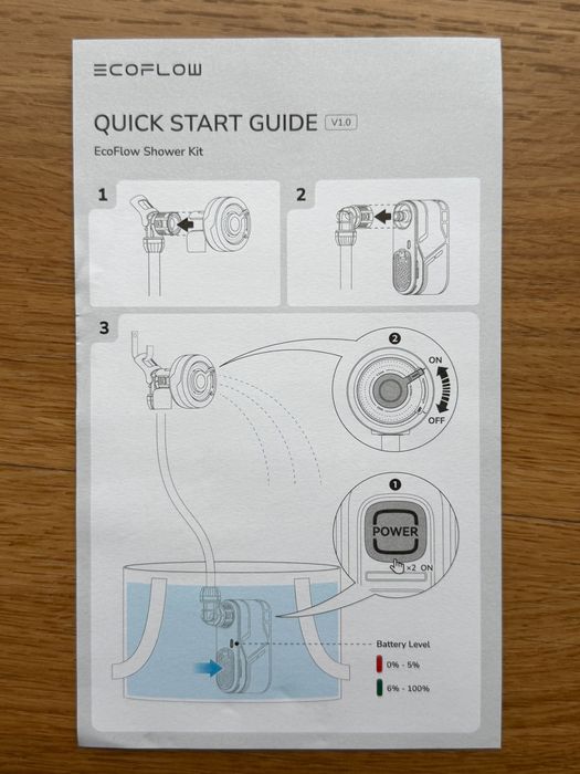 EcoFlow Shower Kit портативний душ з вбудованим акумулятором