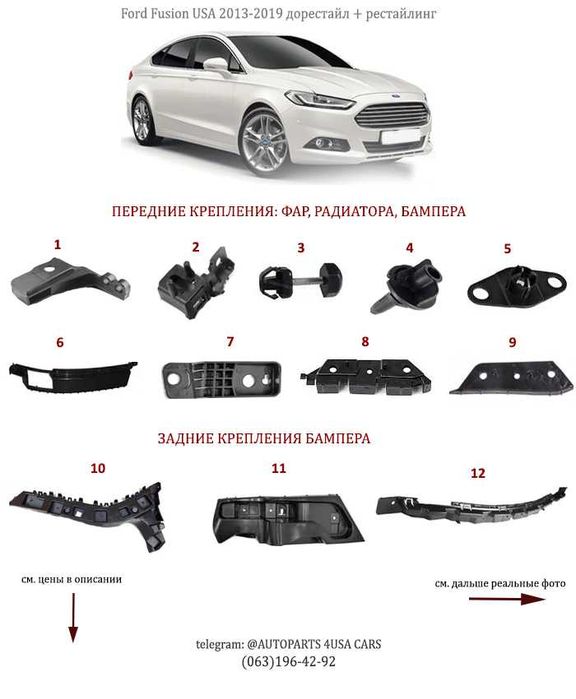 Кріплення Кронштейн Направляюча  Ford Fusion 2013 - 2019 Форд Фьюжн