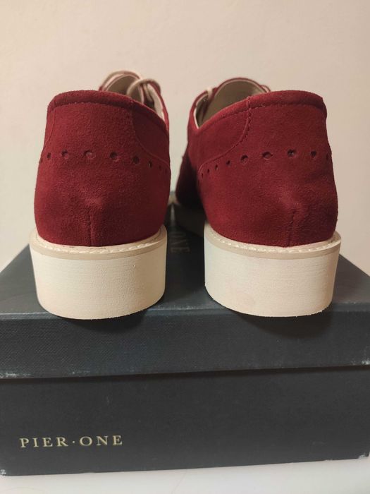 Buty Pier One Oksfordki skóra welur r.41