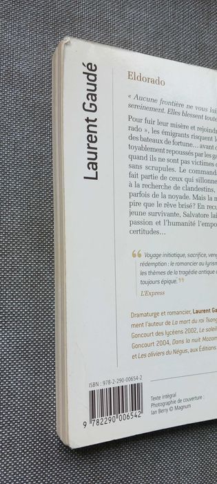 Eldorado, de Laurent Gaudé. Excelente condição. Em francês.