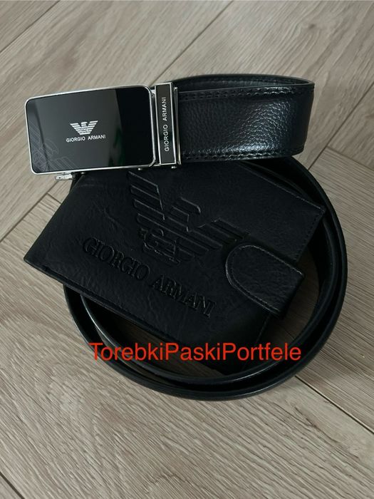 Nowy zestaw Giorgio Armani , pasek + portfel.