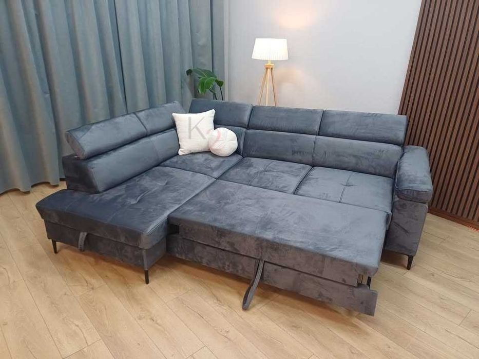 Narożnik Rimo USB Kanapa Sofa Rogówka do salonu Rozkładana ,Pojemnik
