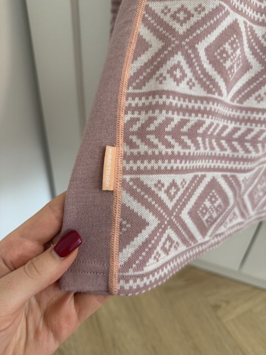 Różowa bluzka termiczna norweski wzór wełna merino Kari Traa XL 42