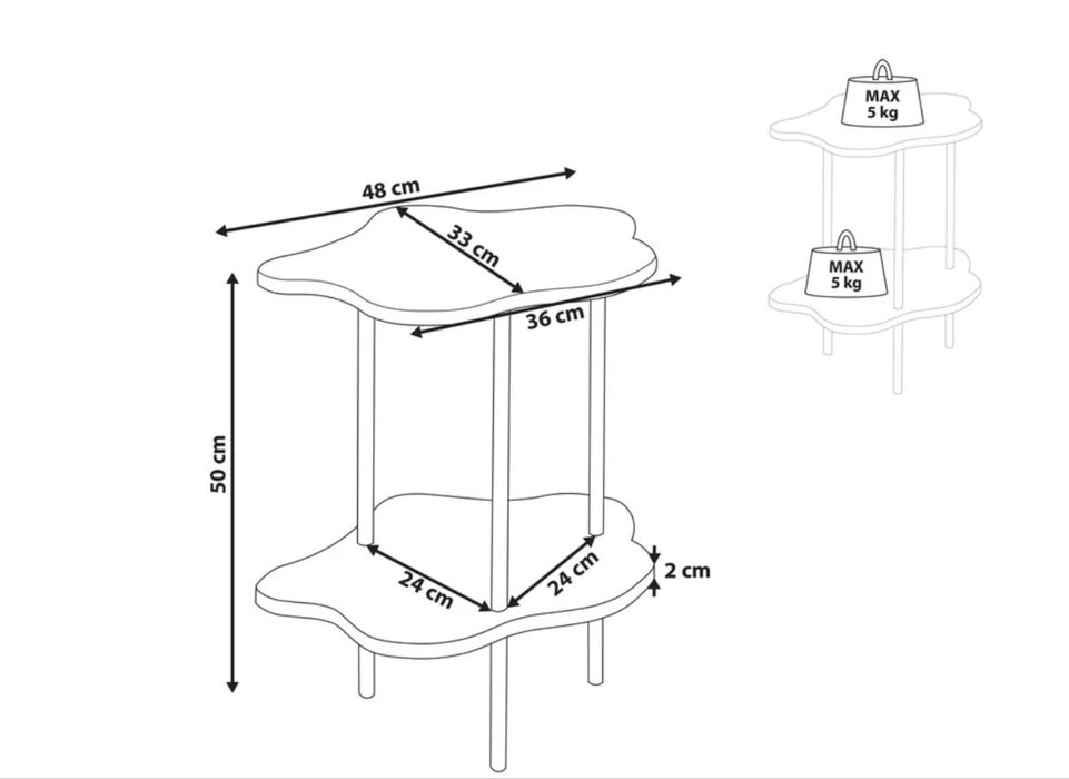Stolik kawowy / pomocniczy cloud chmurka