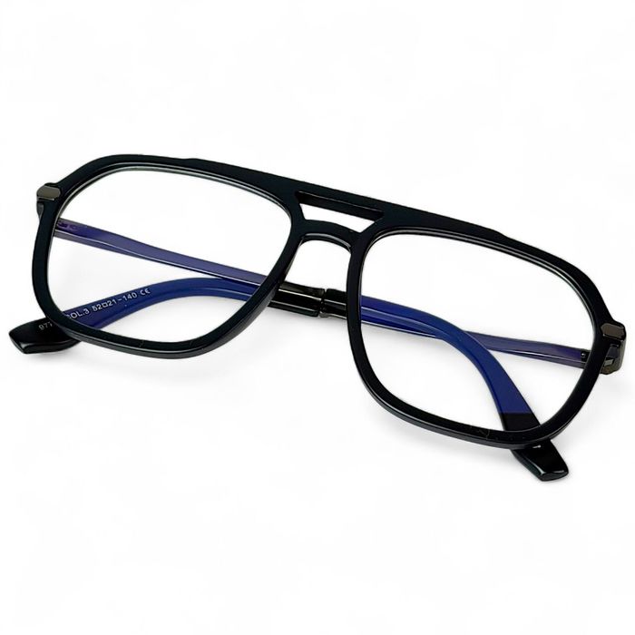 Okulary Do Komputera Unisex Blue Light Awiator TR-90 Metal Etui Zestaw