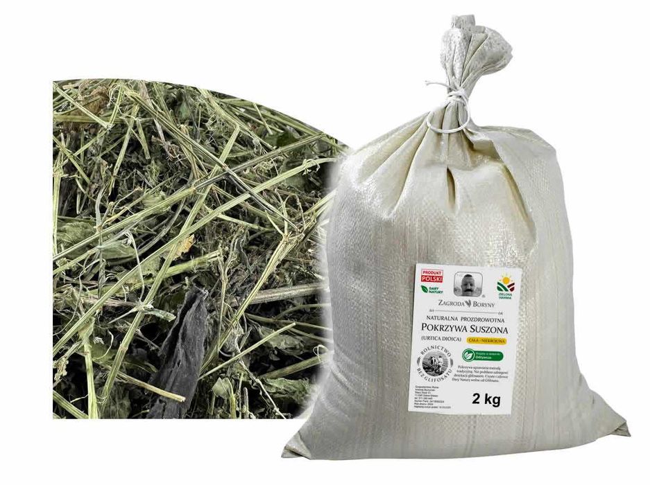 Pokrzywa Suszona Cała 2 KG Urtica Dioica na Herbatki i Płukanki