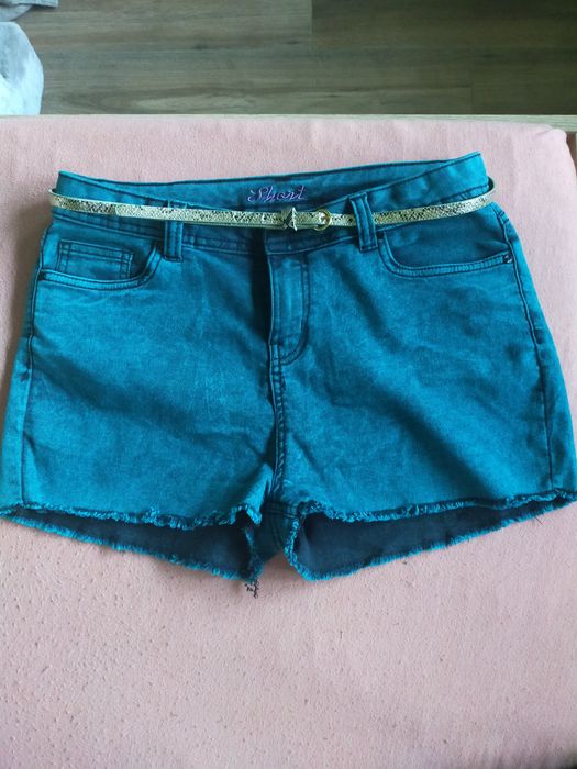 Szorty, spodenki Primark, niebieski petrol, rozmiar 40-42, 14
