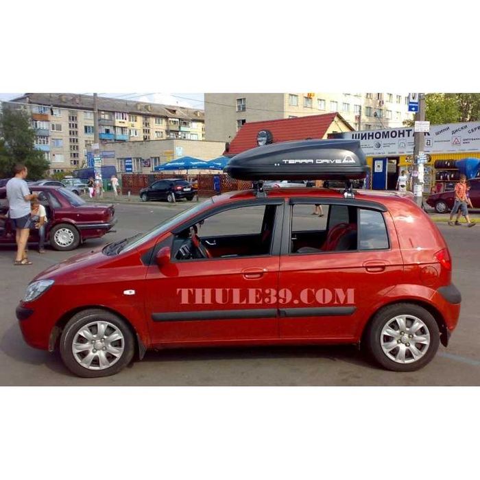 Автобокс багажник Terra Drive 320 чорний/сірий