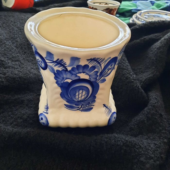 Fajans Włocławek PRL - puszka - wysokość 13 cm