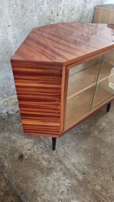 Barek obrotowy szafka narożna patyczak PRL witryna komoda