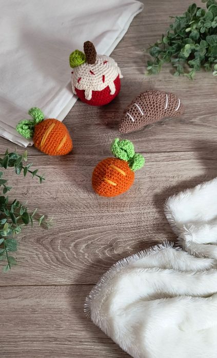 Jedzenie na szydełku warzywa i owoce