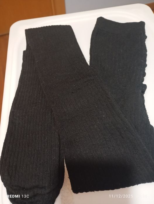 Meias calças caneladas