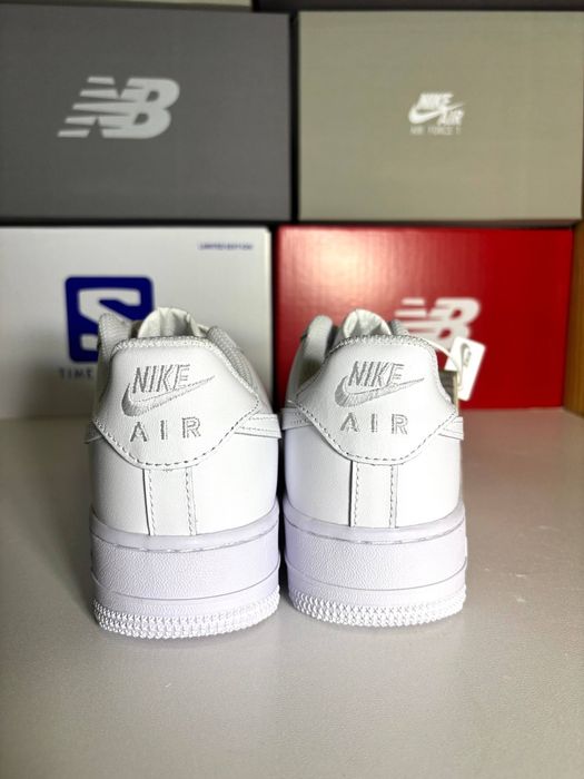 Кросівки Nike Air Force 1 білі  р.36-46, шкіра, унісекс,  В'єтнам,  люкс