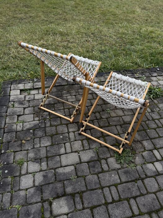 Lezak pleciony ogrodowy/fotel ogrodowy boho