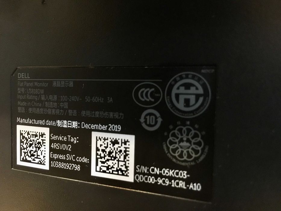 Монитор Dell U3818DW 4K 38’’ 21:9 IPS 3840x1600 60Hz Curved USB Type-C