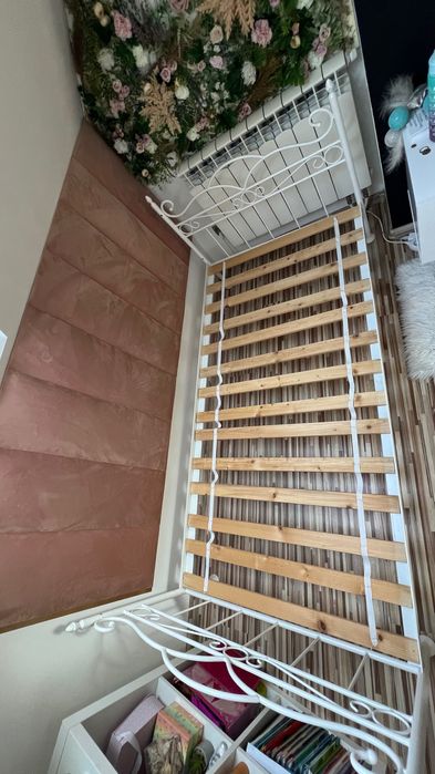 Łóżko dziecięce rama łóżka 90x180 Białe stalowe