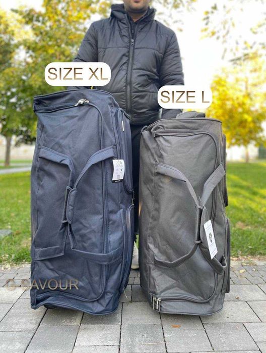 Дорожня сумка на колесах на 140л міцна текстильна сумка на 2 колесах