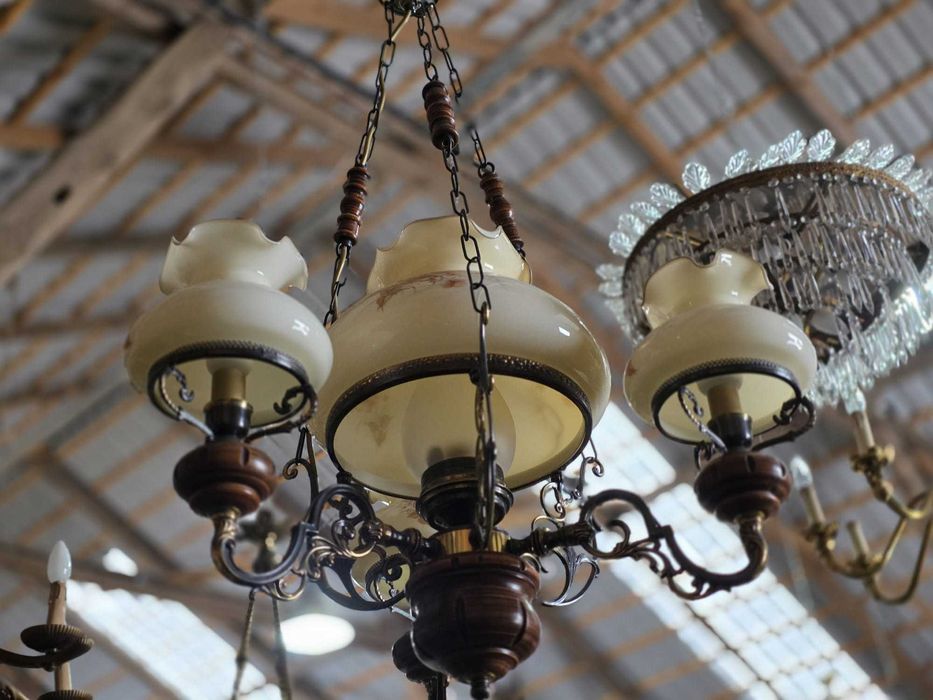 Rustykalna lampa wisząca, szklane klosze #2201 Stylowy Węgrów