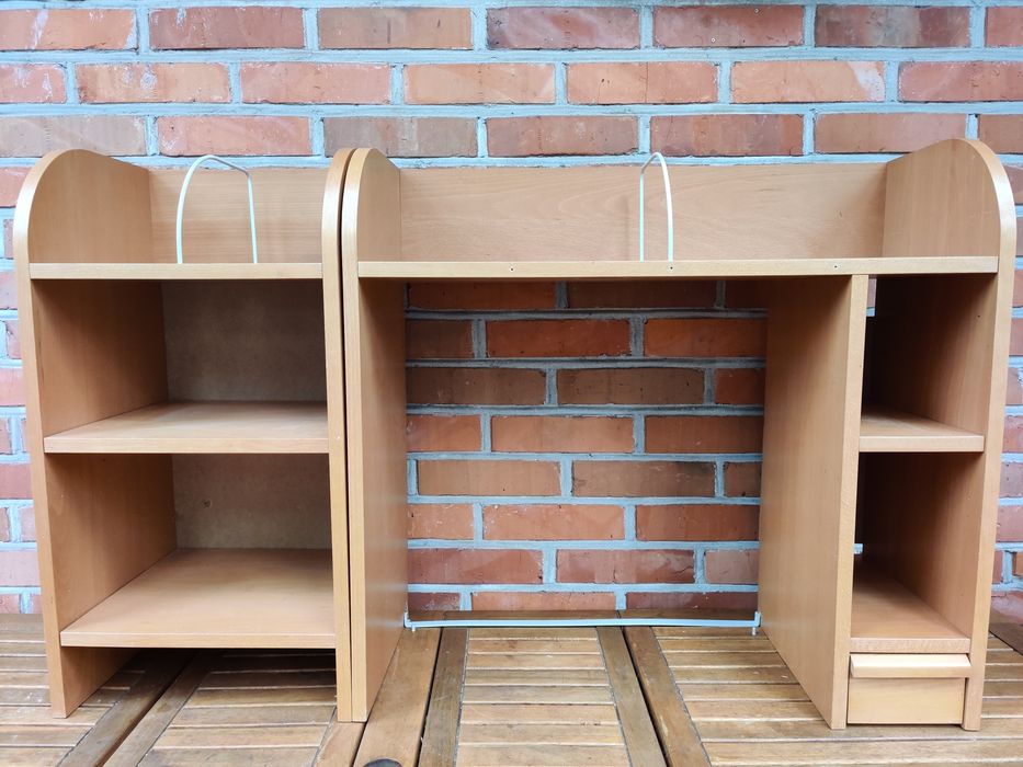 IKEA, nadstawka na biurko, fornir bukowy, 75x33x120 cm