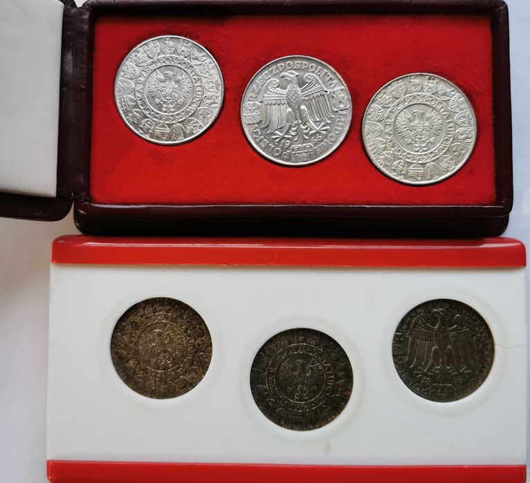 Monety - PRL - Zestaw Mieszko I Dąbrówka 1966r. - 2 Typy Etui