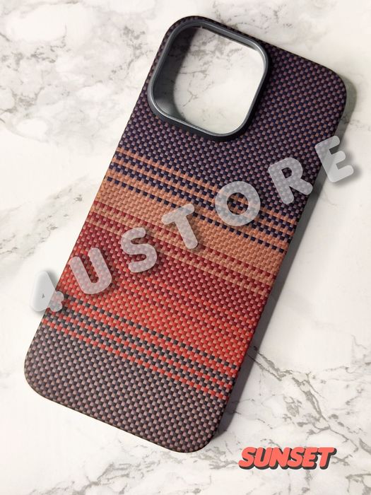 Чехол карбоновый Carbon Magsafe на iPhone 16 Pro Max арамид кевлар