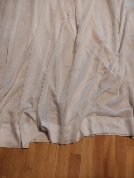 Firanka dluga gładka biała 3 sztuki