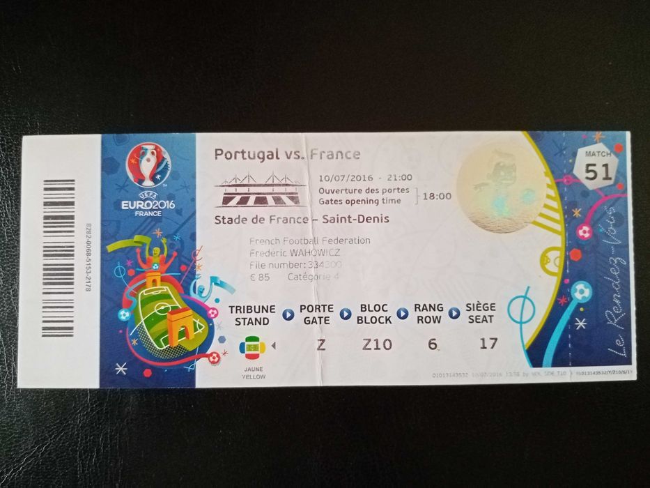 Euro 2016 bilhetes de jogos de Portugal