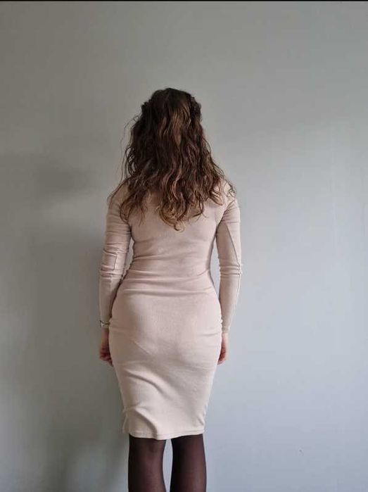 Sukienka prążkowana S / 36 bawełna, klasyka, must have