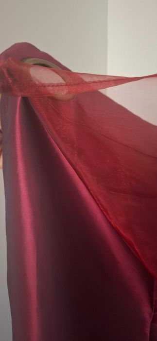 Cortina dupla bordeaux estado novo"Dupla Camada", com ilhós decorativos