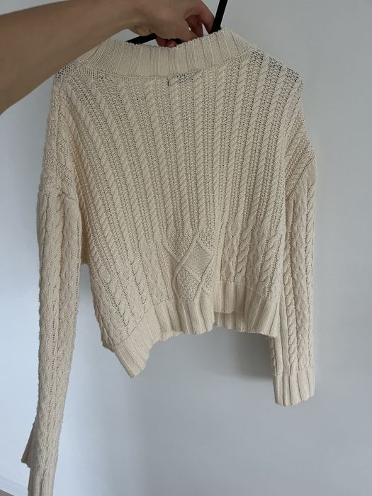 Sweter kremowy S basic oversize shein damski