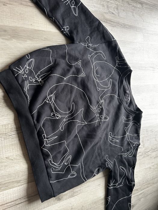 Bluza w koty, kotki czarna krotka House 36 S