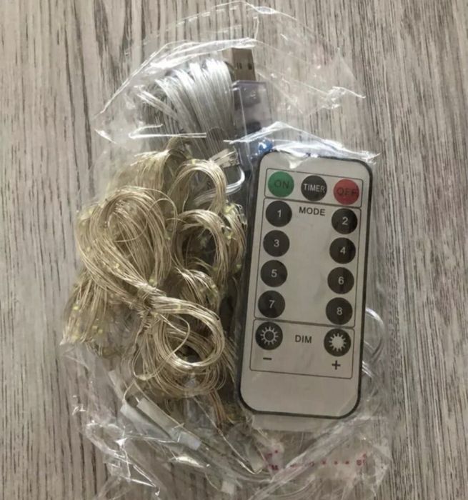 Гирлянда штора водопад 3 на 3 метрас КРЮЧКАМИ  300LED