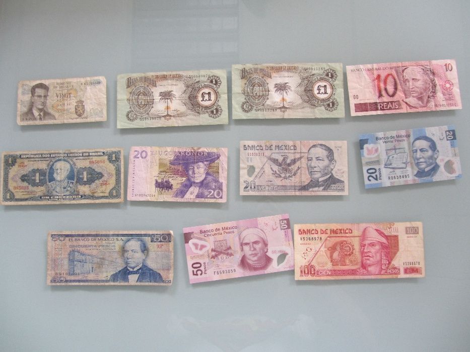 Conjunto de 39 notas estrangeiras, vários países