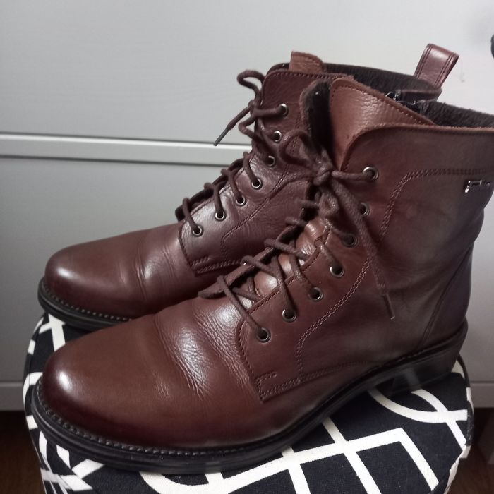 Brązowe buty botki ze skóry naturalnej 38